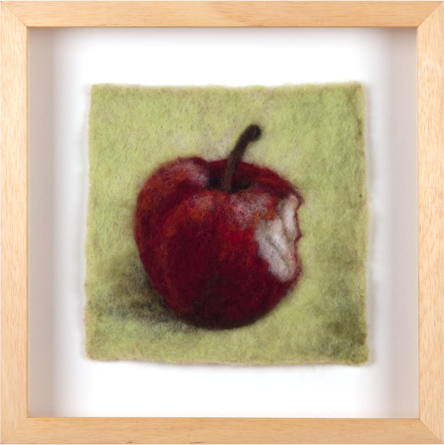 Wollbild: angebissener Apfel